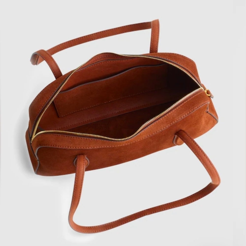 Madewell Brown Suede Bag with Green and Yellow Accents - Picture 9 of 10